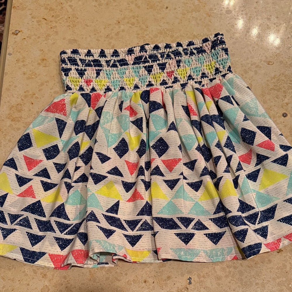 Ocean drive Colorful Geometric Patterned Skirt